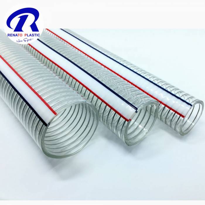 Pvc Steel Wire Reinforced Hose For Water Oil Powder Suction Discharge Conveying Plastic Tube